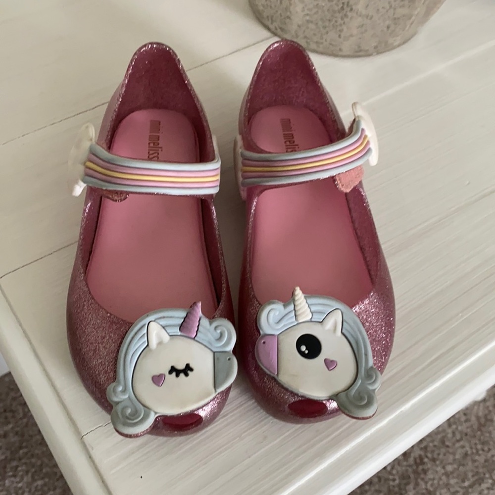Mini Melissa Pink Unicorn Shoes - Size 11